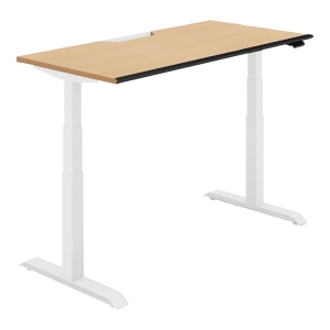 SEQUENCE シークエンス／スタンダードテーブル／ソフトエッジ／スタンダードカラー／W1350／ベーシックレバー／天板ナチュラルオーク ／脚ホワイト