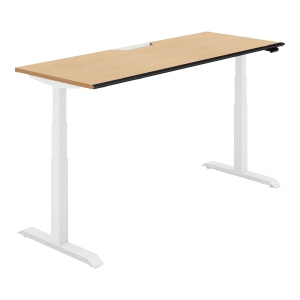 SEQUENCE シークエンス／スタンダードテーブル／ソフトエッジ／スタンダードカラー／W1750／ベーシックレバー／天板ナチュラルオーク ／脚ホワイト