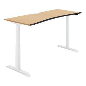 SEQUENCE シークエンス／ウイングテーブル／ソフトエッジ／スタンダードカラー／W1750／ベーシックレバー／天板ナチュラルオーク ／脚ホワイト