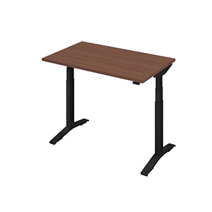 STANDSIT-W スタンジットダブル／テーブル／W1150×D675／天板ブラウンウォールナット／本体ブラック／［ラクラク納品］