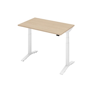 STANDSIT-W スタンジットダブル／テーブル／W1150×D675／天板ナチュラルオーク／本体ホワイト／［ラクラク納品］