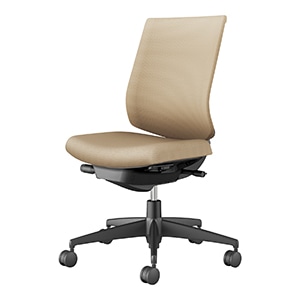 Wizard4 ウィザード4/ローバックタイプ/肘なし/ブラック樹脂脚/布/本体 ブラック/背座ソフトベージュ/カーペット用キャスター