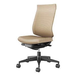 Wizard4 ウィザード4／ハイバックタイプ／肘なし／ブラック樹脂脚／布／本体 ブラック／背座ソフトベージュ／カーペット用キャスター