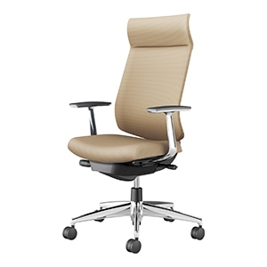 Wizard4 ウィザード4／アディショナルバックタイプ／アルミ肘／アルミポリッシュ脚／布／本体 ブラック／背座ソフトベージュ／フローリング用キャスター