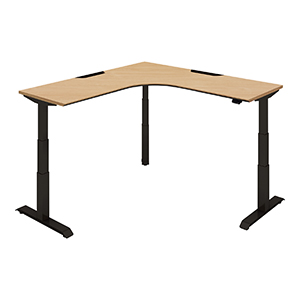 SEQUENCE シークエンス／L型／舟底エッジ／ハイグレードカラー／W1550／ベーシックレバー／天板ナチュラルオーク／脚ブラック