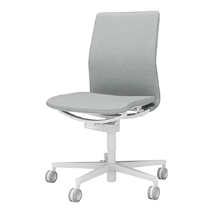 FABRE ファブレ／ファブリックタイプ／プレーンタイプ／肘なし／ホワイト脚／本体ホワイト／ライトグレー