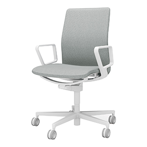 FABRE ファブレ／ファブリックタイプ／プレーンタイプ／サークル肘／ホワイト脚／本体ホワイト／ライトグレー