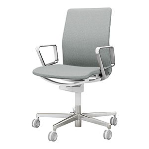 FABRE ファブレ／ファブリックタイプ／プレーンタイプ／アルミサークル肘／ポリッシュ脚／本体ホワイト／ライトグレー