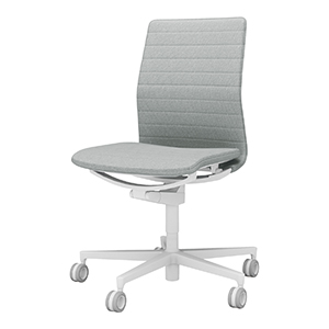 FABRE ファブレ／ファブリックタイプ／ストライプタイプ／肘なし／ホワイト脚／本体ホワイト／ライトグレー