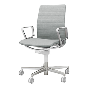 FABRE ファブレ／ファブリックタイプ／ストライプタイプ／アルミサークル肘／ポリッシュ脚／本体ホワイト／ライトグレー