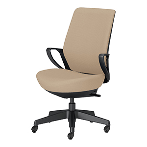 picora livina ピコラリビナ／スタンダードタイプ／ハイバック／布／ブラック脚／本体 ブラック／ソフトベージュ／フローリング用キャスター