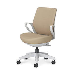 picora livina ピコラリビナ／スタンダードタイプ／ローバック／布／ホワイト脚／本体 ホワイトグレー／ソフトベージュ／カーペット用キャスター