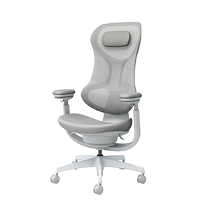 ingCloud　イングクラウド／ヘッドレスト付き／ライトグレー／ベーシック／フローリング用キャスター／［宅配・お客様組立］