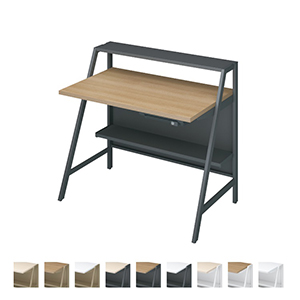 INVENT-SH インベントシェルフデスク／W1000×H720／引き出しあり／天板ラスティックミディアム／脚ブラック