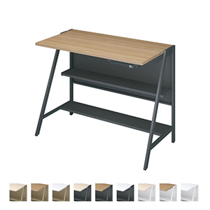 INVENT-SH インベントシェルフデスク／W1200×H900／引き出しあり／天板ラスティックミディアム／脚ブラック
