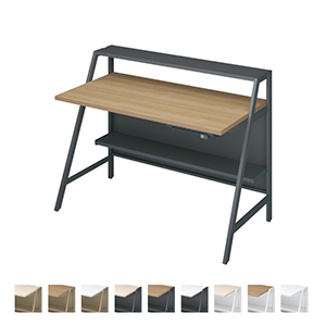 INVENT-SH インベントシェルフデスク／W1200×H720／引き出しあり／天板ラスティックミディアム／脚ブラック
