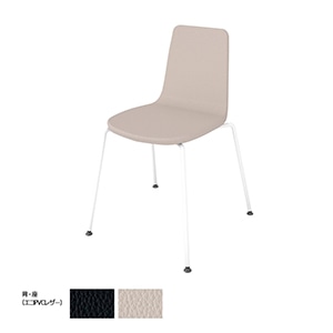 Mycket ミケット／4本脚／ホワイト塗装脚／張りぐるみ／レザー／背座ブライトグレー