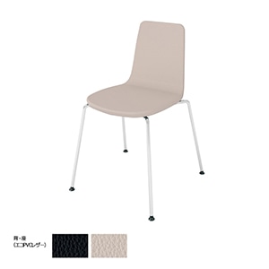 Mycket ミケット／4本脚／メッキ脚／張りぐるみ／レザー／背座ブライトグレー