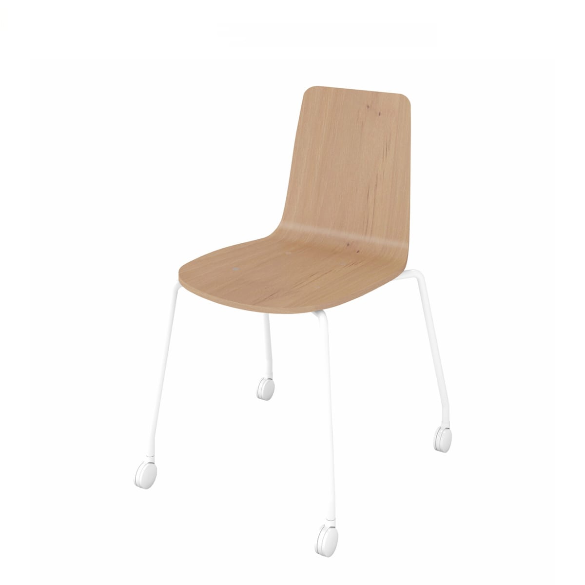 Mycket ミケット／キャスター脚／ホワイト塗装脚／合板シート／座パッドなし／背座ティンバーミディアム