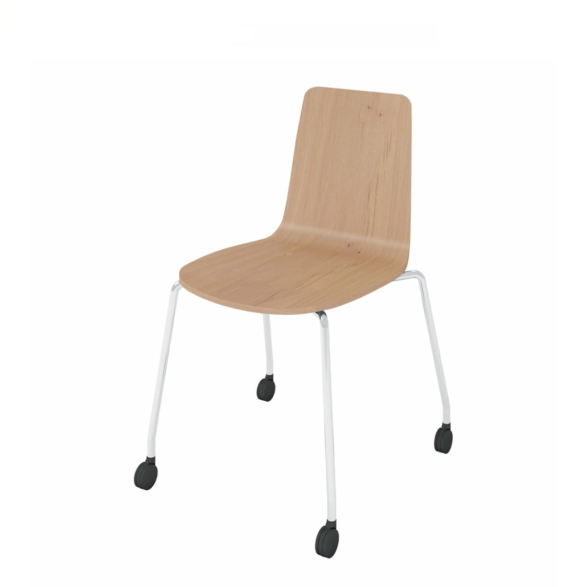 Mycket ミケット／キャスター脚／メッキ脚／合板シート／座パッドなし／背座ティンバーミディアム