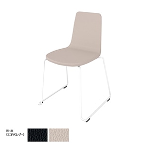 Mycket ミケット／サークル脚／ホワイト塗装脚／張りぐるみ／レザー／背座ブライトグレー