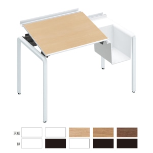 UPTIS アプティス／片面タイプ／バスケットタイプ／W1200／基本タイプ／天板ナチュラルオーク／脚ホワイト