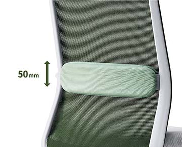 ランバーサポートやアッパーチルト機構で座っている時の疲れにくさをサポートします