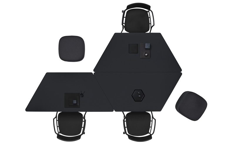 台形タイプのテーブルは用途に合わせて柔軟にテーブルの形を変更できる