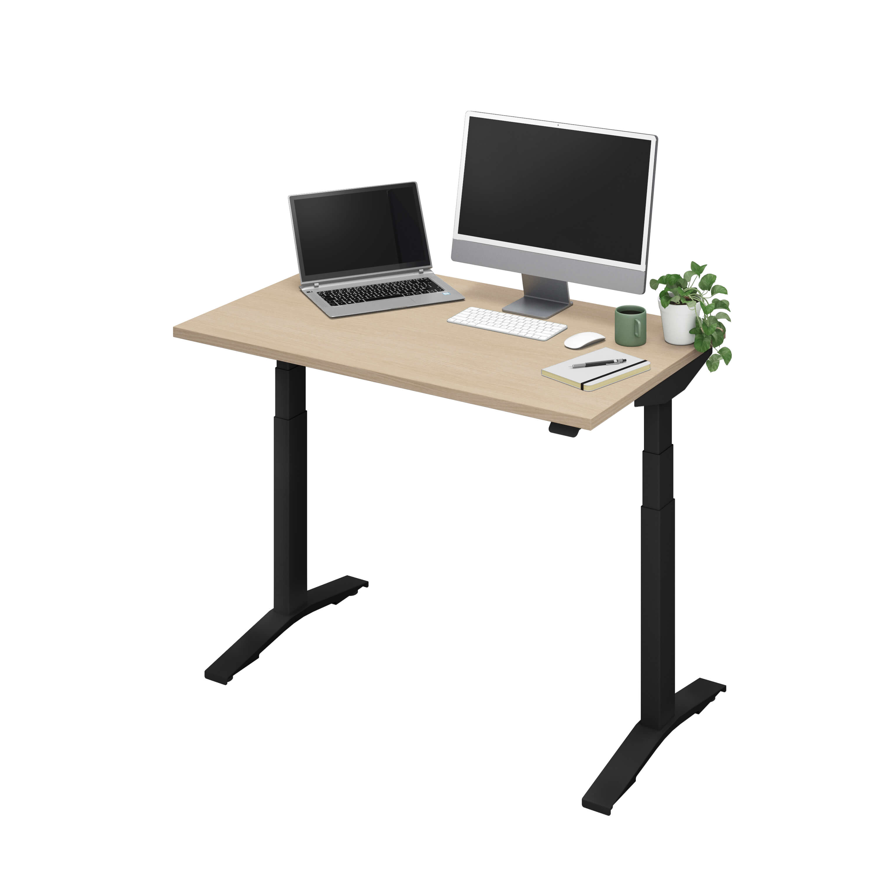 デスク幅120cm 黒い脚