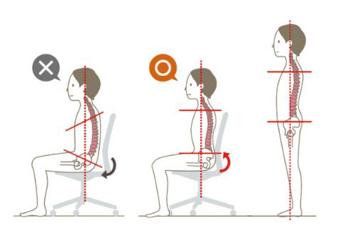 2-1．立った姿勢に近い、座り姿勢が理想