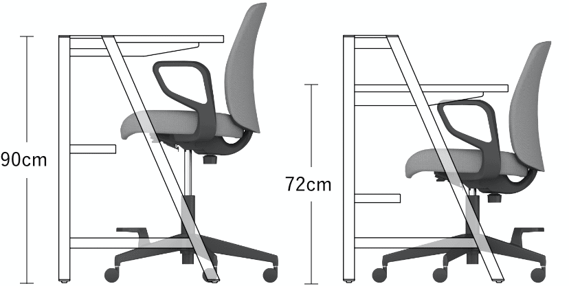 上下昇降機能でベストポジションを