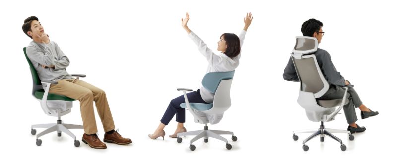 自由に動く座面が働くための姿勢をサポート