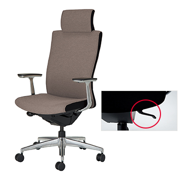 ヘッドレスト付きタイプランバーサポート付き ※背もたれ右下にレバー有